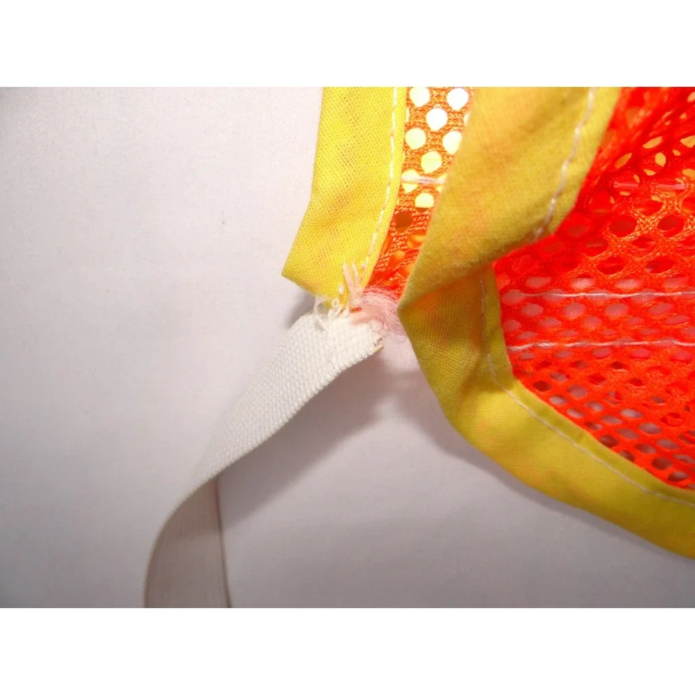 Kids Safety Vest High Visibility Orange Mesh Reflective‎ Tie Closure Set of 2